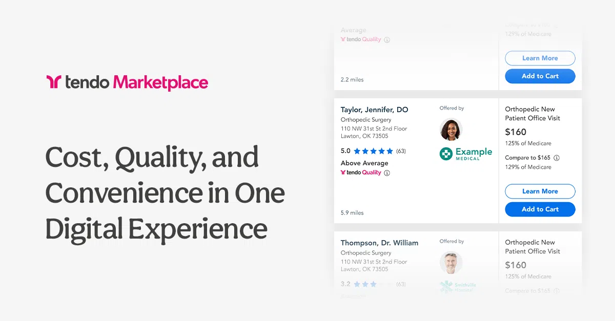 Digital healthcare marketplace showing patients comparing cost, quality, and convenience of care options Digital healthcare marketplace showing patients comparing cost, quality, and convenience of care options